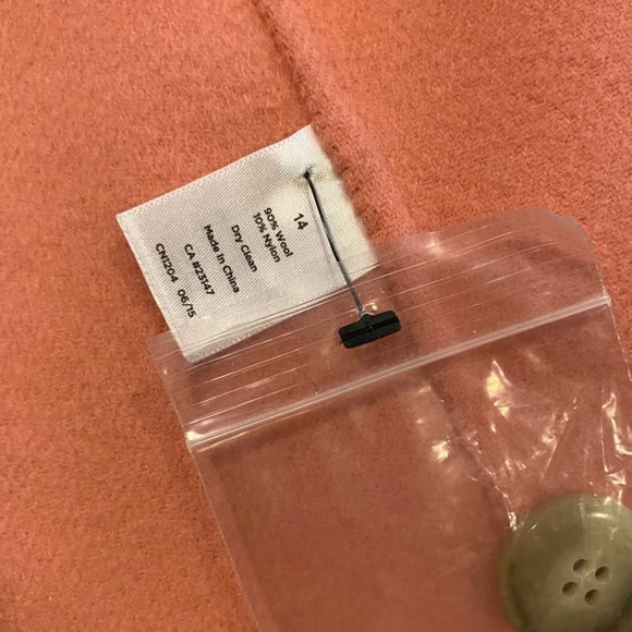 💕sold💕TALBOTS Coat Women's Jacket Salmon Pink Wool Blend Pea Coat Size 14 - Picture 5 of 7